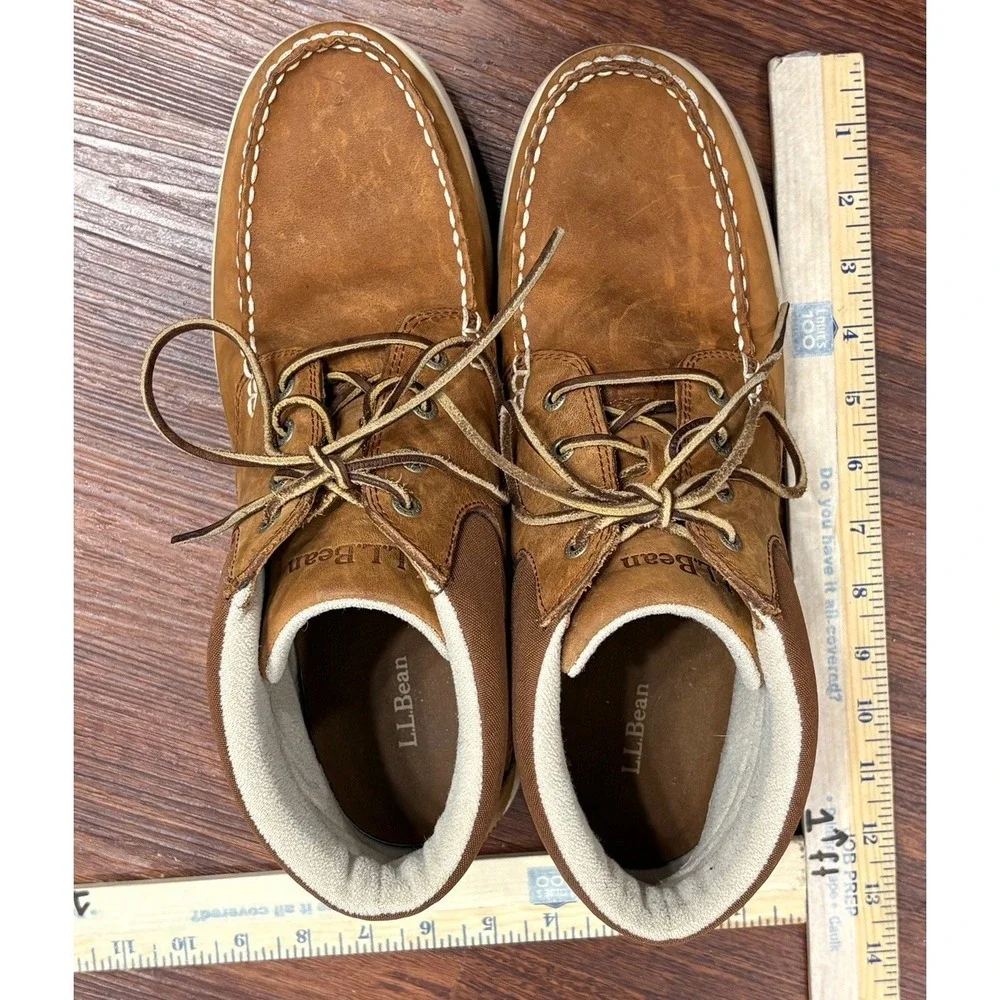 LL Bean Signature Boots Mens Size 12 M Brown Leather Chukka Style 290551